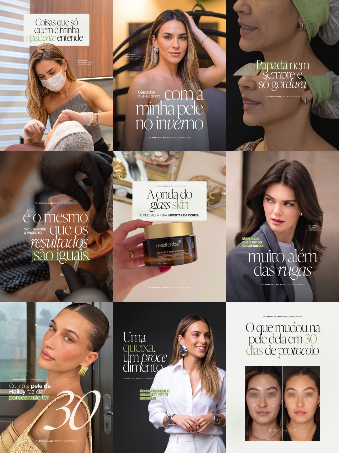Artes de Instagram produzidas pela Milano Marketing Médico